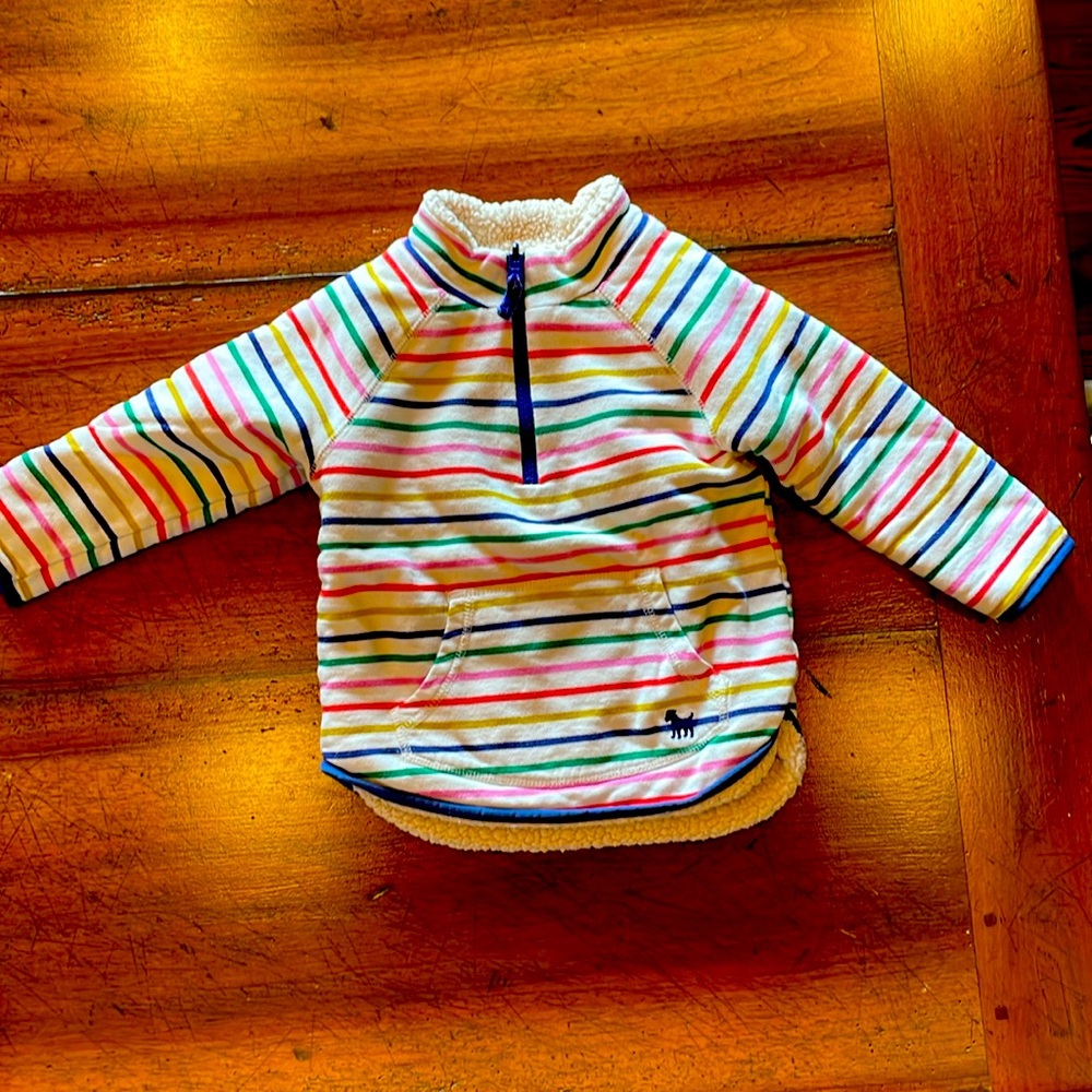 Sherpa lined 3 quarter zip up. 2-3T